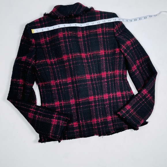 NEW! Lafayette 148 NY Blamu Wool viscose blend plaid boucle jacket - Picture 6 of 14